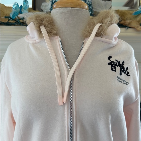 South Pole Pink Graphic Hoodie with Fur Trim - Picture 2 of 9